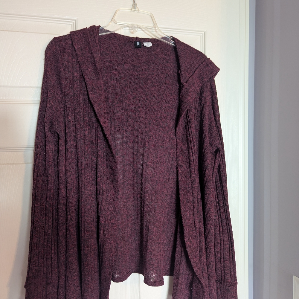 2016 Urban Outfitters Burgundy Hooded Cardigan